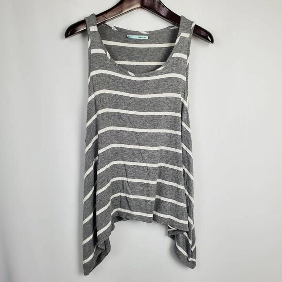 Maurices Medium Gray Stripe Top - Picture 1 of 5